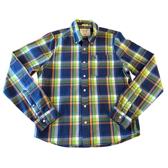 Abercrombie & Fitch Other - Abercrombie & Fitch Multicolor Plaid Casual Button Up Oxford Shirt Size XXL Y2K